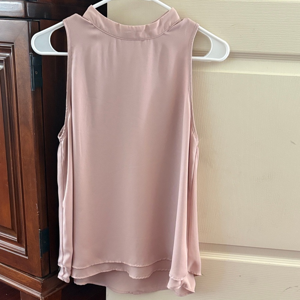 Shinestar Blush Pink Sleeveless Mock Neck Camisole
